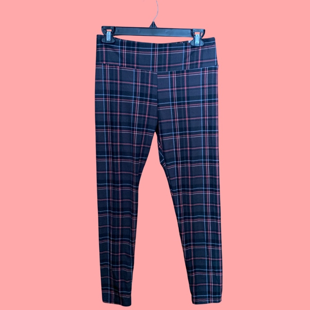 No Boundaries Plaid High Rise Ankle Leggings Juniors M